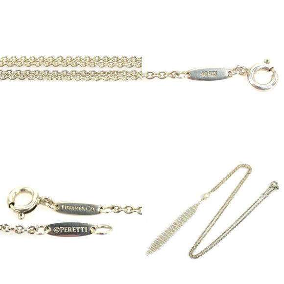 TIFFANY&Co. Necklace mesh tassel pendant silver 925/pearl ladies r9616f - Picture 4 of 5